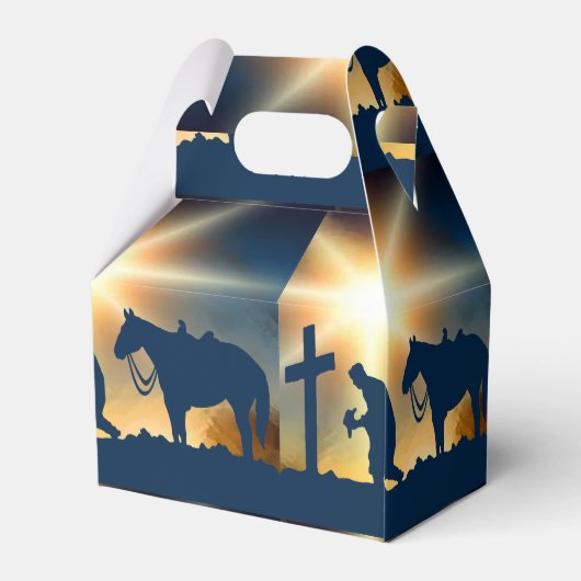 Westerne gunst geschenkdoos cowboy gebed bedankdoosjes (Achterkant)