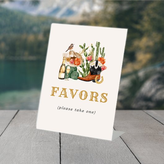 Westerne gunsten reclamebord met voetstuk