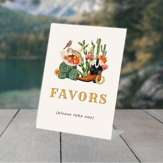 Westerne gunsten reclamebord met voetstuk