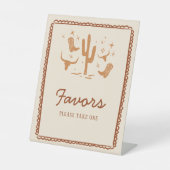 Westerne gunsten Vrijgezellenfeest Party Sign Reclamebord Met Voetstuk (Voorkant)