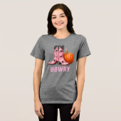 Westerne Halloween Cowboy Boots Howdy Tri-Blend Shirt (Voorkant volledig)