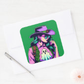 Westerne Halloween Cowgirl Ghost Pop Art Stickers (Envelop)