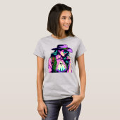 Westerne Halloween Cowgirl met Ghost Pop Art Shirt (Voorkant volledig)