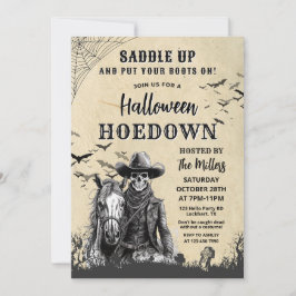 Westerne Halloween Hoedown Cowboy Party Kaart