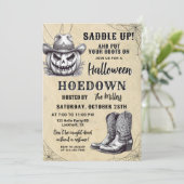 Westerne Halloween Hoedown Party, Spooky Cowboy Kaart (Staand voorkant)