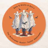 Westerne Halloween Party Cowboy Ghosts Custom Ronde Kartonnen Onderzetter (Voorkant)