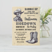 Westerne Halloween Party, Spooky Cowboy, Hoedown Kaart (Staand voorkant)