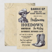 Westerne Halloween Party, Spooky Cowboy, Hoedown Kaart (Voorkant / Achterkant)