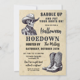 Westerne Halloween Party, Spooky Cowboy, Hoedown Kaart