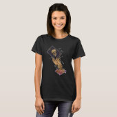 Westerne Halloween Skeleton Witch Tarot Graphic Co T-shirt (Voorkant volledig)