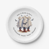 Westerne Halloween Spooky Cowboy Ghosts Custom Papieren Bordje (Voorkant)