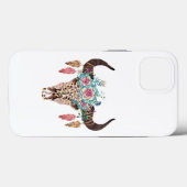 Westerne handleiding Floral Bull Case-Mate iPhone Case (Achterkant (horizontaal))
