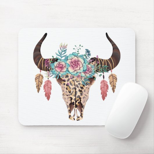 Westerne handleiding Floral Bull Muismat (Met muis)