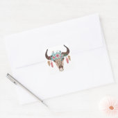 Westerne handleiding Floral Bull Vierkante Sticker (Envelop)