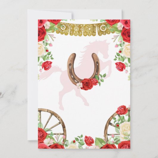 Westerne Helder Rode Bloemen 50ste bruiloft Jubile Kaart (Achterkant)