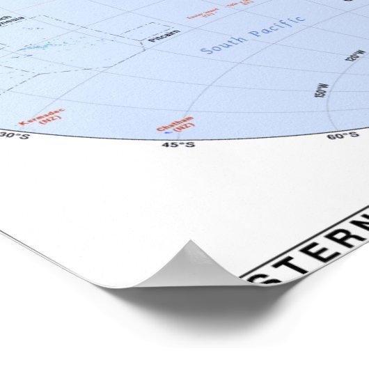 Westerne Hemisphere-kaart Poster (Hoek)