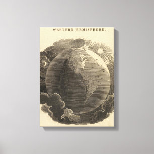 Westerne Hemisphere Map door Goodrich Canvas Afdruk