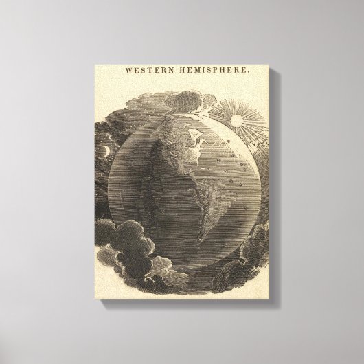 Westerne Hemisphere Map door Goodrich Canvas Afdruk (Voorkant)