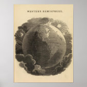 Westerne Hemisphere Map door Goodrich Poster (Voorkant)