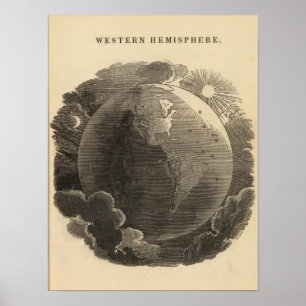 Westerne Hemisphere Map door Goodrich Poster
