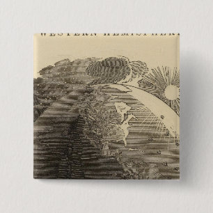 Westerne Hemisphere Map door Goodrich Vierkante Button 5,1 Cm