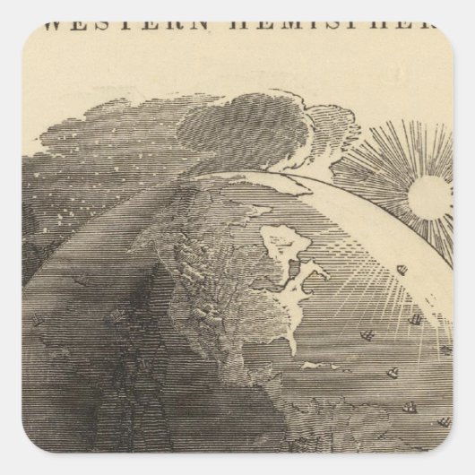 Westerne Hemisphere Map door Goodrich Vierkante Sticker (Voorkant)