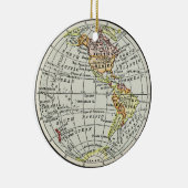 Westerne Hemisphere Map Wereldbol Revel Art Keramisch Ornament (Rechts)