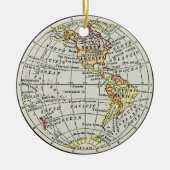 Westerne Hemisphere Map Wereldbol Revel Art Keramisch Ornament (Voorkant)