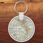 Westerne Hemisphere Map Wereldbol Revel Art Sleutelhanger (Voorkant)
