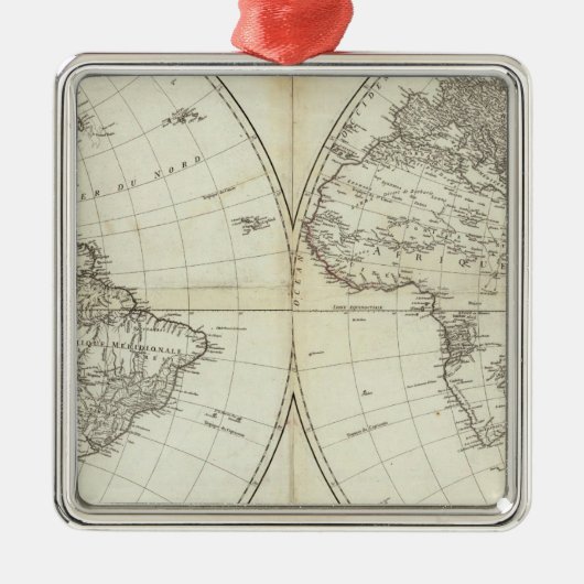 Westerne Hemisphere of New World Metalen Ornament (Voorkant)
