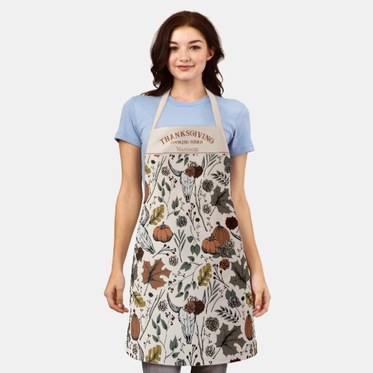 Westerne Herfst Harvest Thanksgiving Cooking Squad Schort (Gedragen)