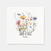 Westerne Herfst Wildbloemen Terra Cotta Blue Aange Servet (Voorkant)