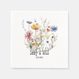 Westerne Herfst Wildbloemen Terra Cotta Blue Aange Servet