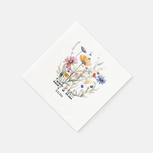 Westerne Herfst Wildbloemen Terra Cotta Blue Aange Servet (Hoek)