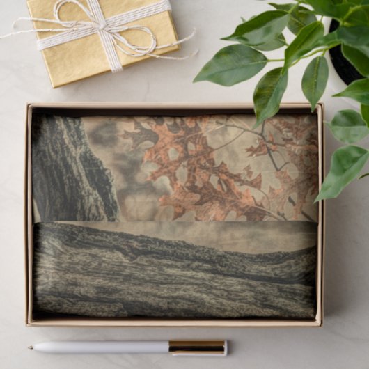 westerne herfstbladeren eikenboom witte uil tissuepapier (Geschenk)