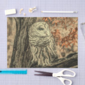 westerne herfstbladeren eikenboom witte uil tissuepapier (Craft)