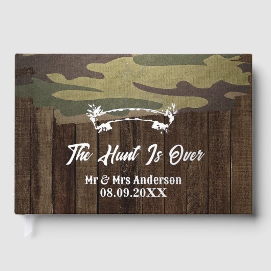 Westerne herten De jacht is over bruiloft Folie Gastenboek (Voorkant)