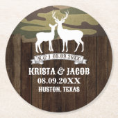 Westerne herten De jacht is over bruiloft gunst Ronde Kartonnen Onderzetter (Voorkant)