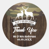 Westerne herten De jacht is over bruiloft gunst Ronde Sticker (Voorkant)