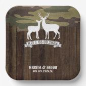 Westerne herten De jacht is voorbij bruiloft Papieren Bordje (Voorkant)