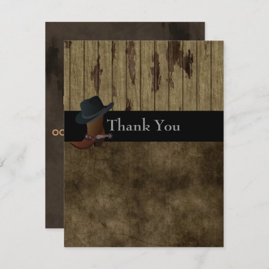 Westerne het land dankt u, Huwelijk, Mannelijke Bedankkaart (Voorkant / Achterkant)