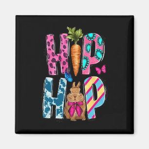 Westerne hiphopkonijn en wortel Happy Easter Day Magneet