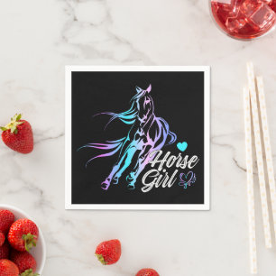 Westerne hippische cowgirl black horse party servet