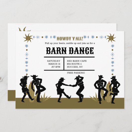 Westerne Hoedown Kaart (Voorkant / Achterkant)