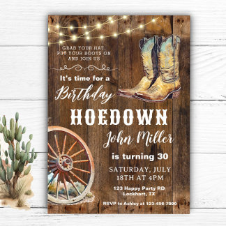 Westerne Hoedown Party Country Cowboy laarzen Kaart