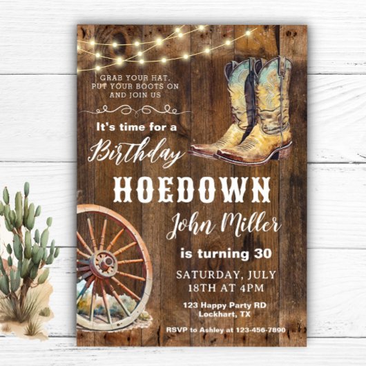 Westerne Hoedown Party Country Cowboy laarzen Kaart