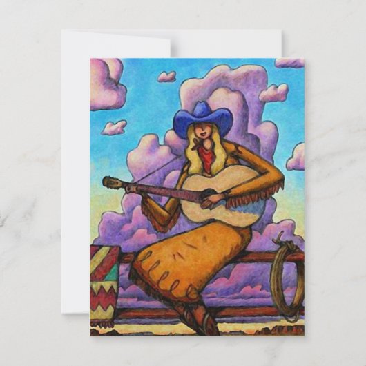 WESTERNE HOEDOWN SWEET SIXTEEN 16 PARTIJINVITATIE KAART (Voorkant)