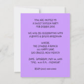 WESTERNE HOEDOWN SWEET SIXTEEN 16 PARTIJINVITATIE KAART (Achterkant)