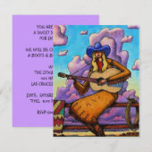 WESTERNE HOEDOWN SWEET SIXTEEN 16 PARTIJINVITATIE KAART (Voorkant / Achterkant)