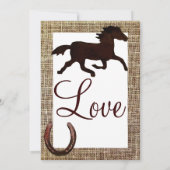 Westerne Hoefijzer van Cowboy Horse Wedding Invita Kaart (Achterkant)